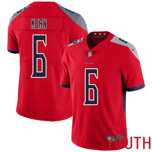 Tennessee Titans Limited Red Youth Brett Kern Jersey NFL Football 6 Inverted Legend